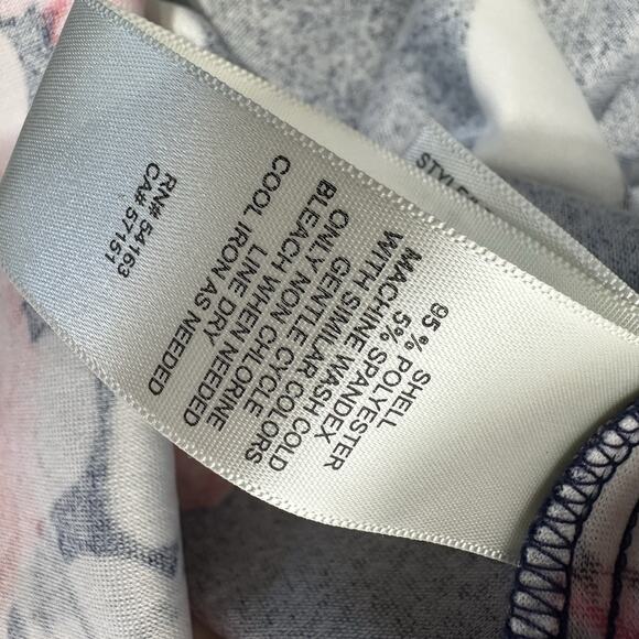 ELIZA J Navy Blue Floral Print 3/4 Bell Sleeve Cocktail Shift Dress Size 12P - Picture 5 of 7